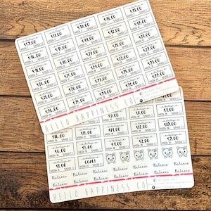 52 Week Savings Challenge Planner Stickers