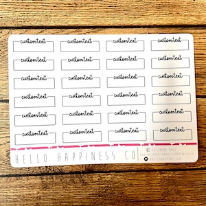 Custom Script Text Task Boxes - Hand Lettered Planner Stickers - Your Words