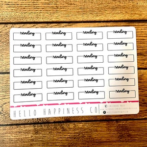 Script Reading Task Boxes - Hand Lettered Planner Stickers - Multiple Sticker Sizes Available