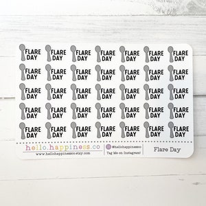 Autocollants de planificateur à lettres à la main Flare Day - Autocollants pour maladies chroniques - Spoonie