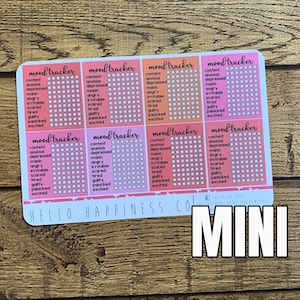 NOW Customizable! MINI Weekly Mood Trackers - Many Color Options