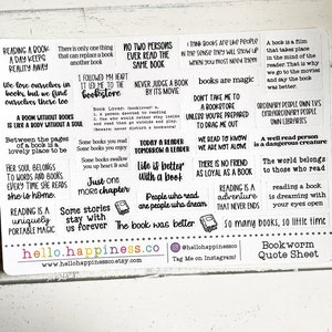 Boekenwurm quote planner stickers