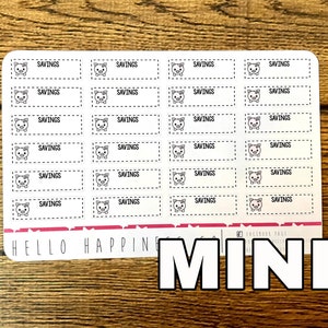 Mini Savings Tracking Planner Stickers