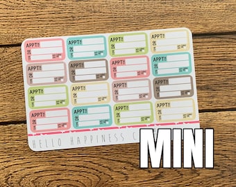 MINI Appointment with Space For Who - Planner Stickers - Many Color Options