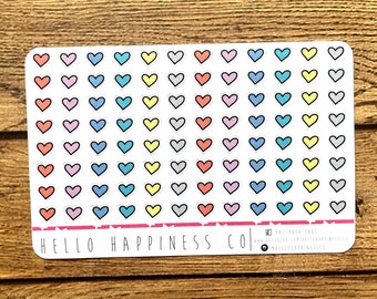 Mini Heart Icons - Planner Stickers - Many Color Options