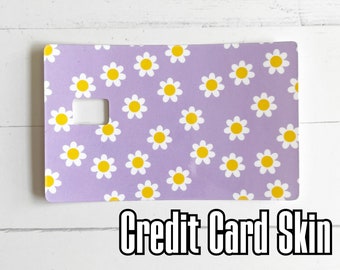 Credit Card Skin Sticker Daisies on Purple Multiple Card 