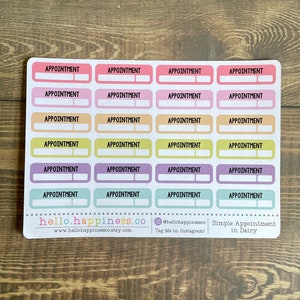 Pegatinas simples para el planificador de citas - Muchas opciones de color - Múltiples tamaños disponibles