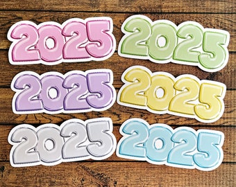 2025 Foil Ballloon Die Cuts - Vinyl Die Cut Stickers - Glossy & Holographic Overlay Options Available
