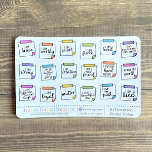 Stickers affirmation coloré pense-bête - Stickers pour agenda