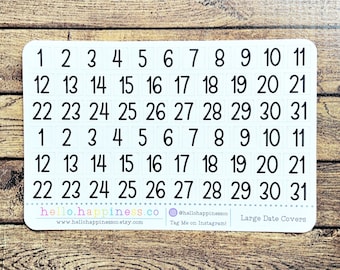 Grote datumomslagen - plannerstickers - Bullet Journal
