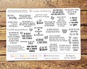 Be Brave Quotes Planner Stickers - No Swear Words