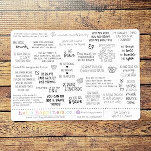 Be Brave Quotes Planner Stickers - No Swear Words