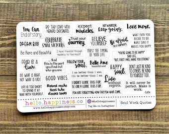 Soul Work Quote Planner Stickers - 4x6in Sheet