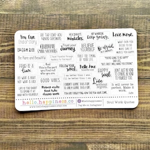 Soul Work Quote Planner Stickers - 4x6in Sheet