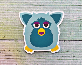 90s Nostalgia Furby Die Cut Vinyl Sticker -  Holographic & Glossy Overlay Options Available