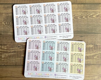 Mini Weekly Pain Tracker - Mental Health Planner Stickers -  Background Color Options - 1.3in Width