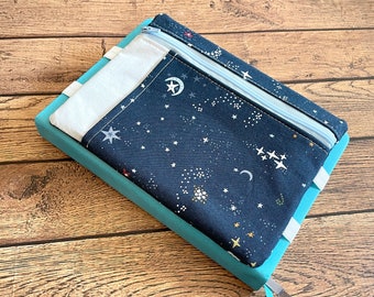A5 Planner Pouch Featuring Elastic - Out of the World with White Elastic