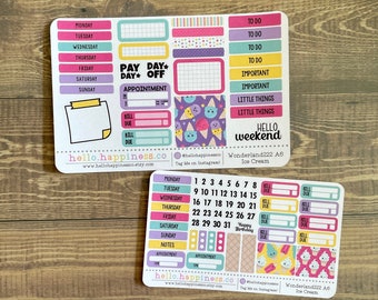 Wonderland222 A6 Monthly or Weekly Planner Kit - You Choose Your Kit - Ice Cream -NEWLY REVISED