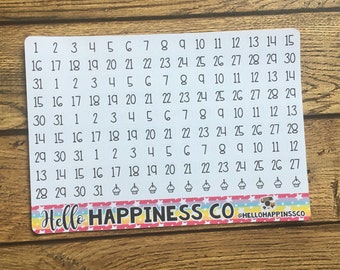 Eenvoudige datum cover planner stickers