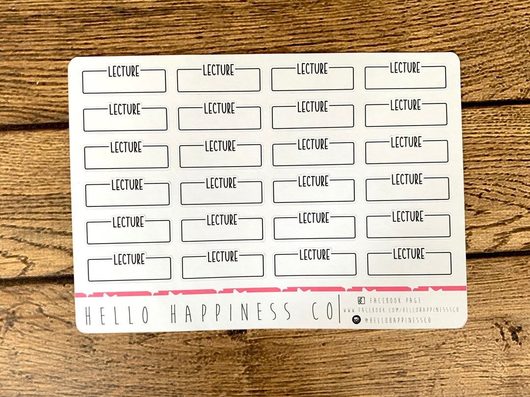 Lecture Task Boxes - College Planner Stickers - Multiple Sticker Sizes ...
