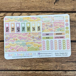 Kawaii Clouds Hobonichi Weeks Sticker Kit: Planner Decoration