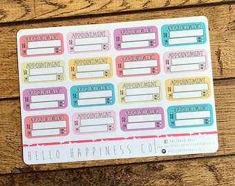 Doctor Appointment Doodle Planner Stickers - Hand Lettered  - Many Color Options