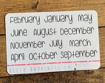 SMALL Skinny Script Months of the Year Planner Stickers | Etsy
