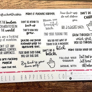 Swear-y Motivational Quotes Planner Stickers image 2