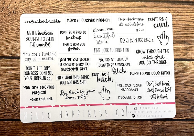 Swear-y Motivational Quotes Planner Stickers image 2