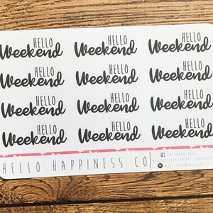 Bonjour Week-end Typographie Planificateur Autocollants