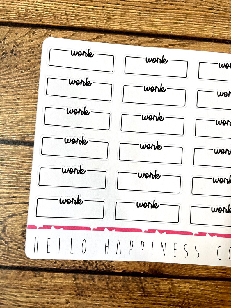 Workload Word Sticker Work Script Task Boxes - Hand Lettered Planner Stickers - Multiple ...