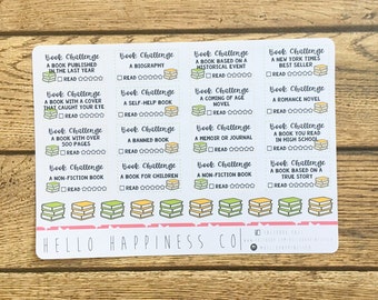 Bookworm Challenge Planner Stickers