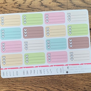 Pegatinas para agenda de media caja (varios colores)