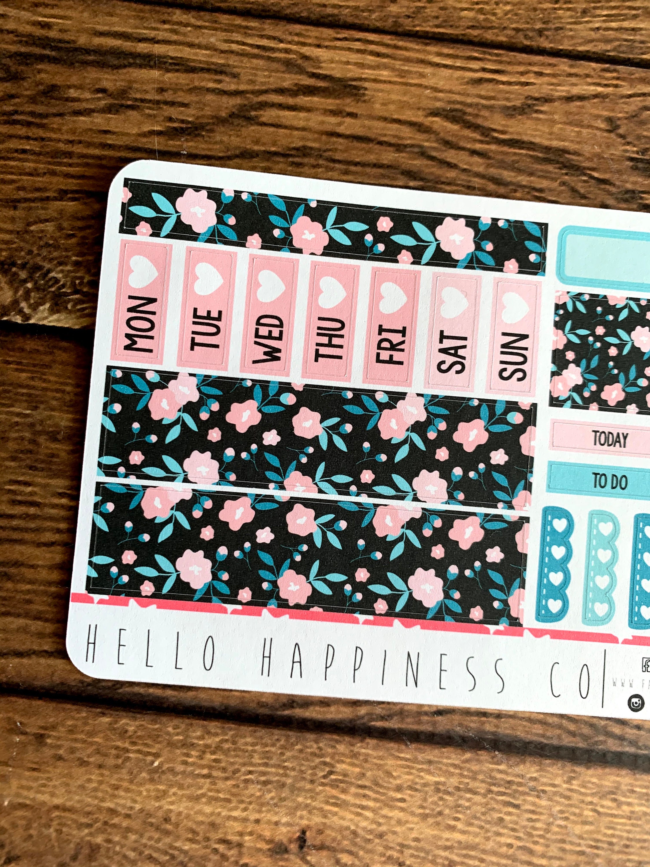 Hobonichi Weeks Mini Kit - Black Floral - Etsy