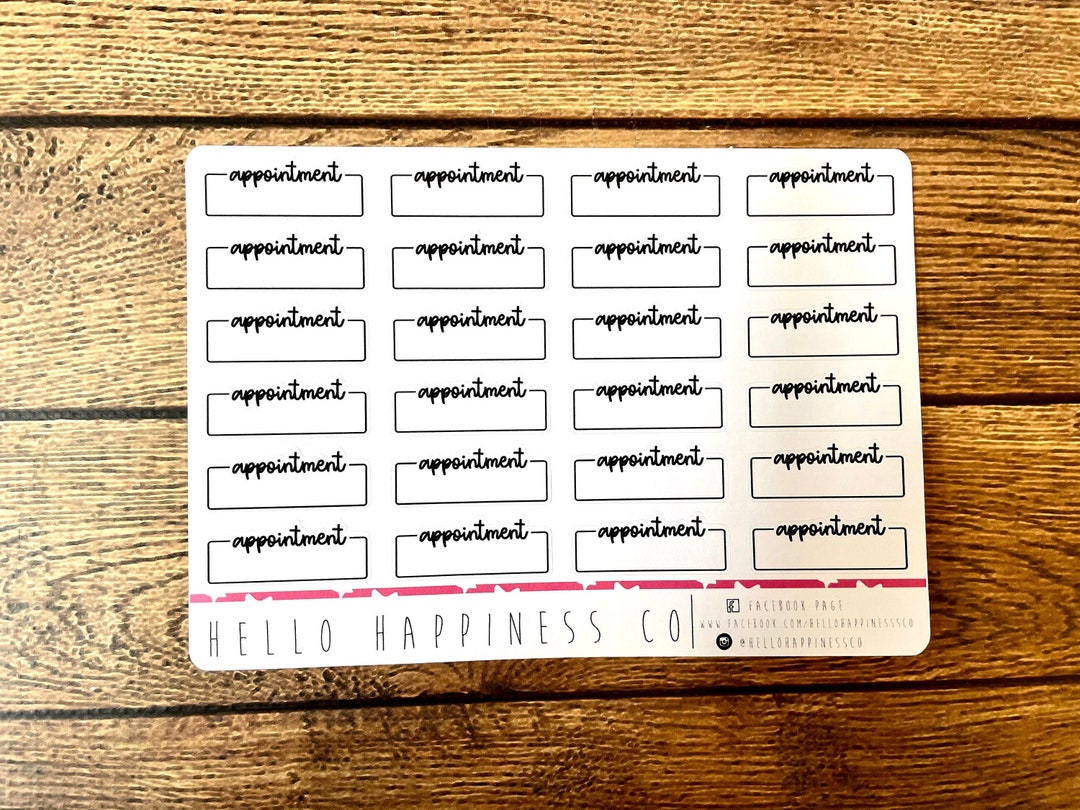 Task Script Sticker Script Appointment Task Boxes - Hand Lettered Planner Stickers ...