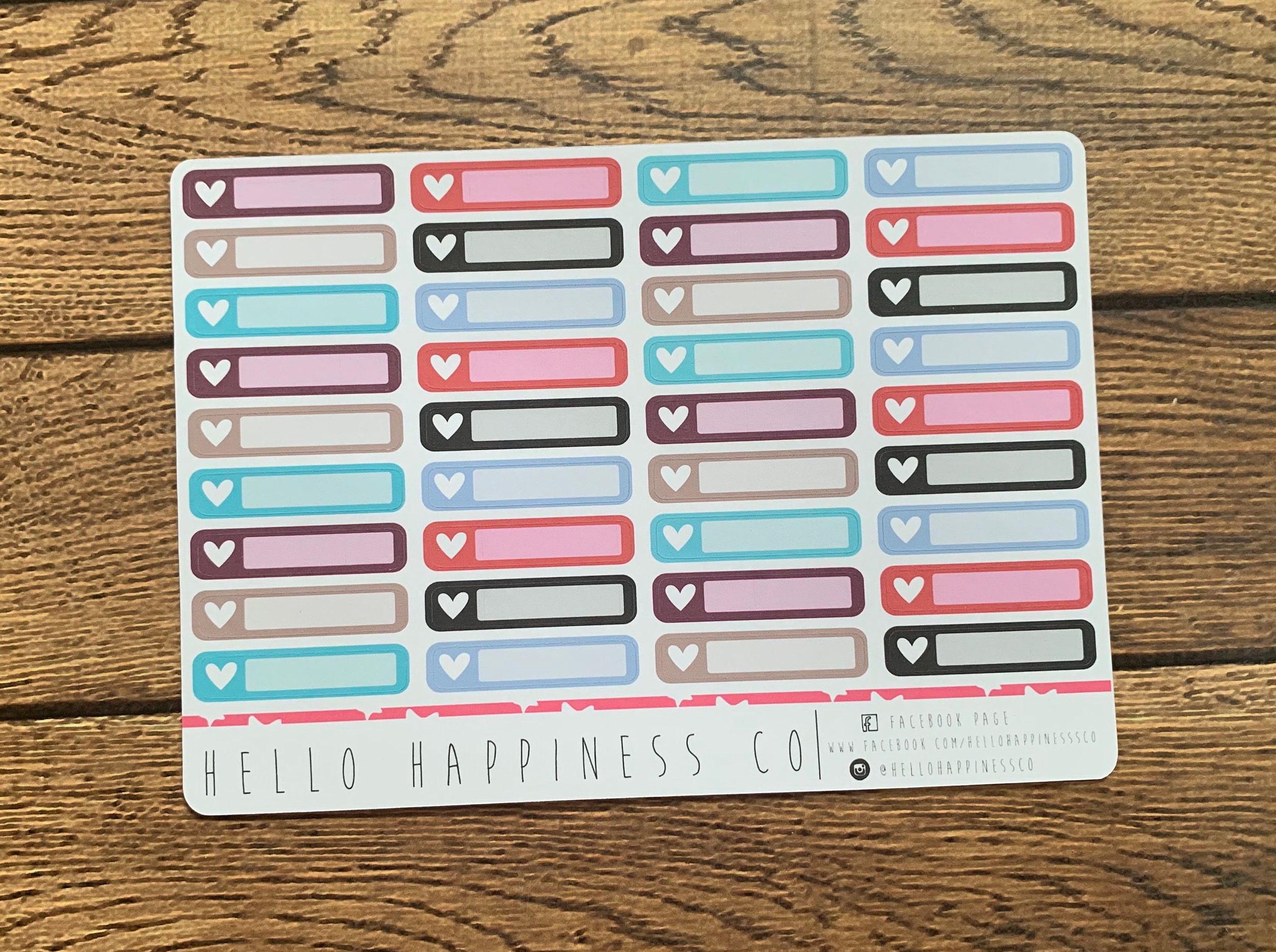 Single Checklist Skinny Single Checklists Planner Stickers - Many Color Options ...