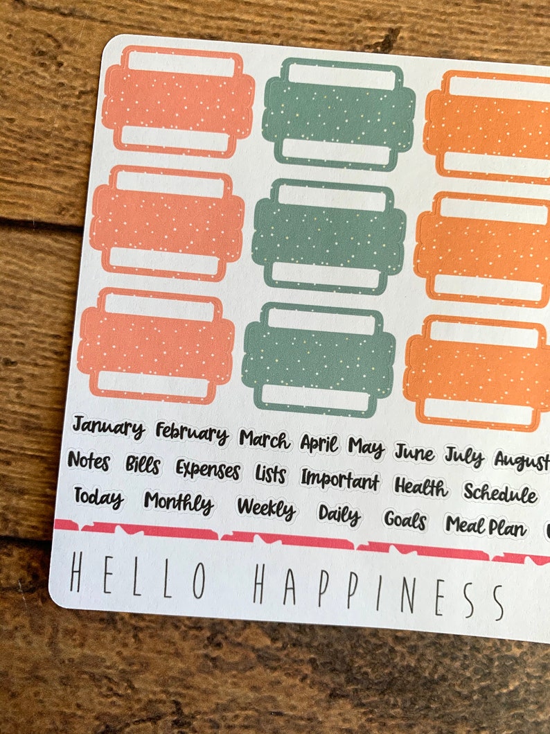 Planner Tab Stickers With Header Stickers Summer Hues Etsy