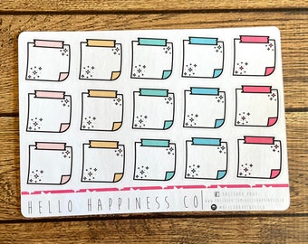 Colorful Sticky Note Planner Stickers - Many Color Options