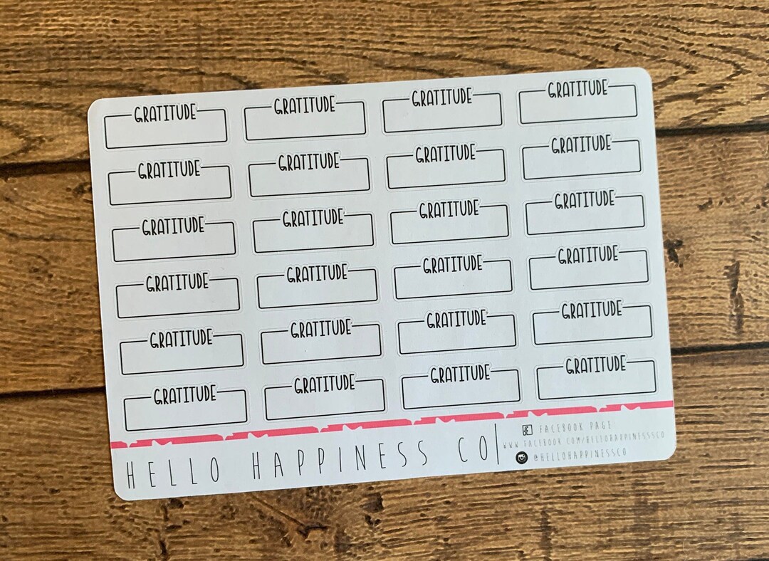 Gratitude Task Boxes - Hand Lettered Planner Stickers - Multiple ...