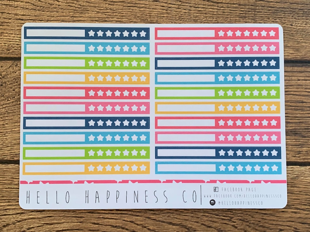 Hobonichi Weeks Star Habit Tracker Planner Stickers - Many Color ...