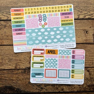 Hobonichi Cousin Monthly View Kit - Chasing Rainbows - April Monthly Kit