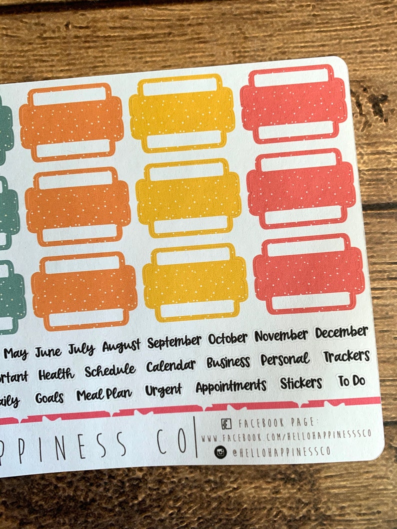 Planner Tab Stickers With Header Stickers Summer Hues Etsy