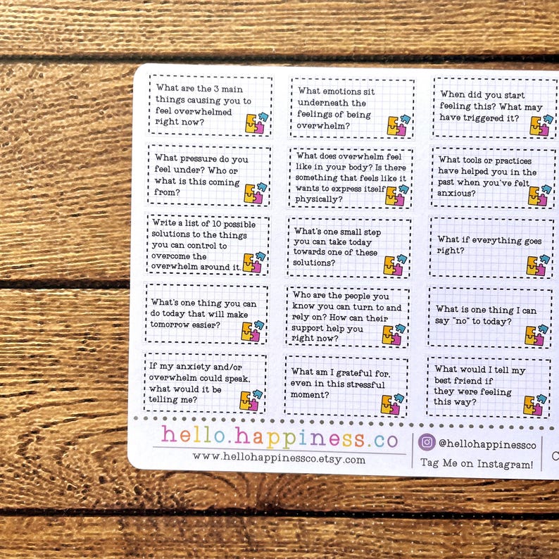Confronting Anxiety & Overwhelm Journal Prompts - Gifts for Writers - Etsy
