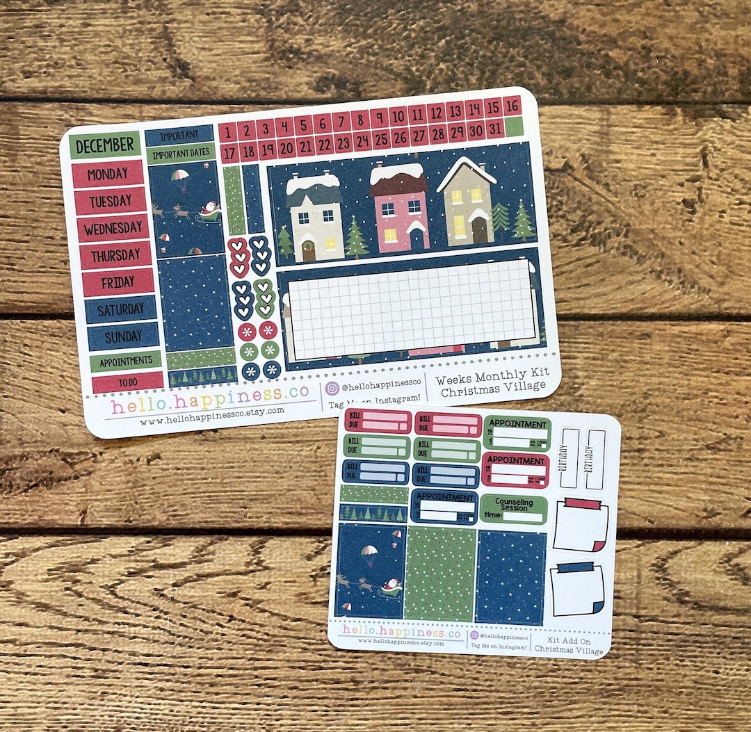 Monthly View Hobonichi Weeks Kit - Christmas Village - December - Etsy