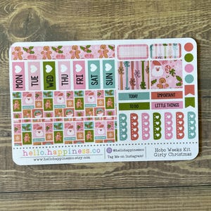 Girly Christmas - Hobonichi Weeks Sticker Kit - Weekly Kit