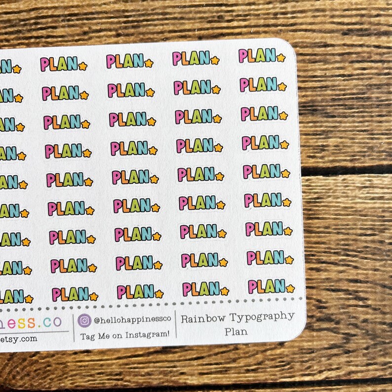 Rainbow Typography Plan Stickers - Planner Stickers - Etsy