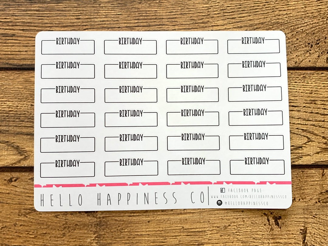 Birthday Task Boxes - Hand Lettered Planner Stickers - Etsy