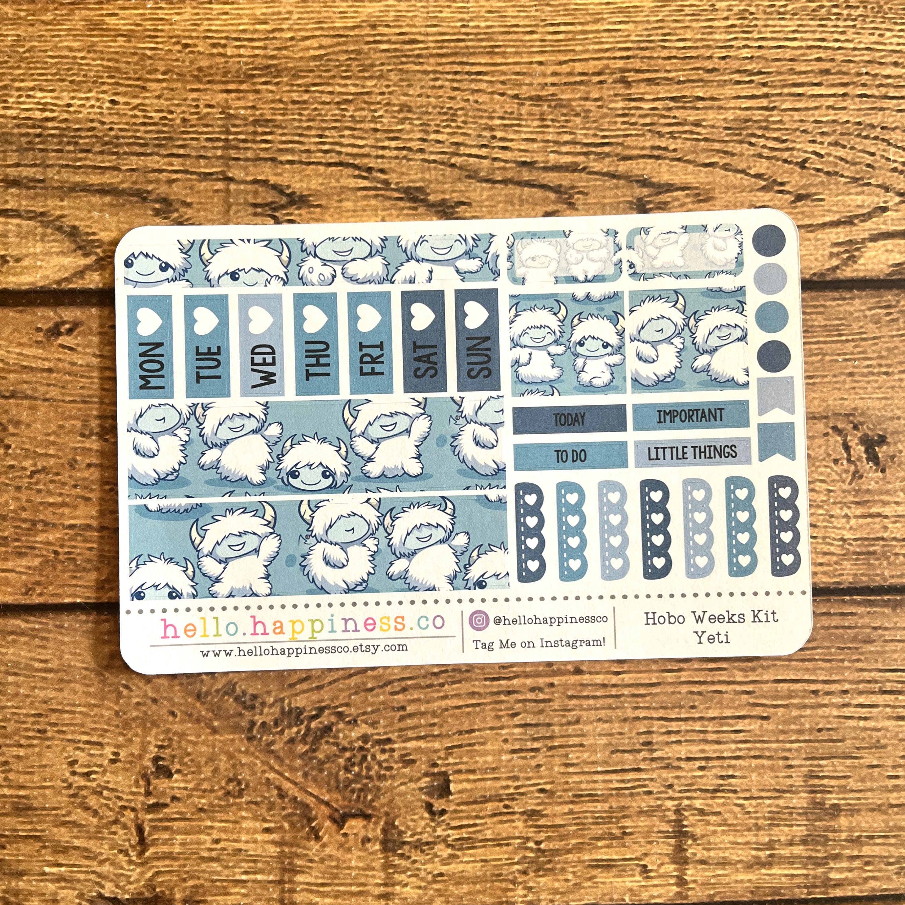 Yeti - Hobonichi Weeks Sticker Kit - Weekly Kit - Gifts for Planners - Etsy