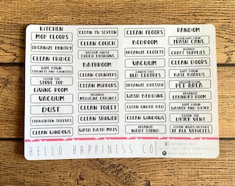 Deep Cleaning Stickers - By Room