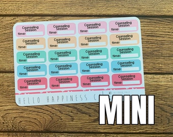 MINI Counseling Session Planner Stickers - Many Color Options